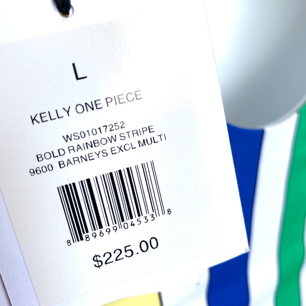 Onia Kelly One Piece Bold Rainbow Strip Swimsuit - Picture 5 of 8